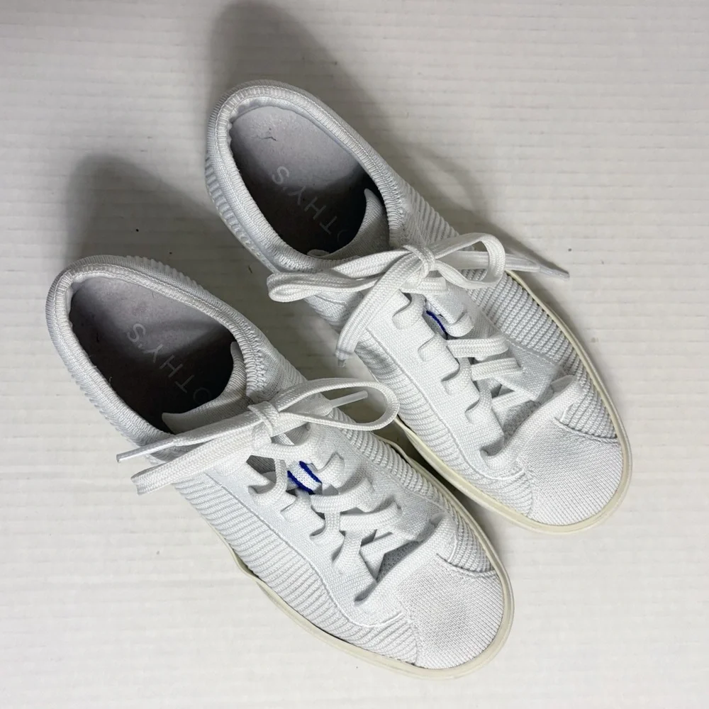 Rothy’s The Lace Up Sneaker in Bright White - Picture 14 of 15